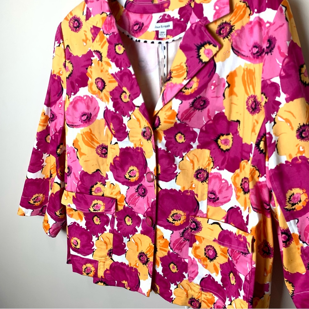 Joan Rivers‎ Pink & Yellow Floral Blazer - Picture 5 of 14